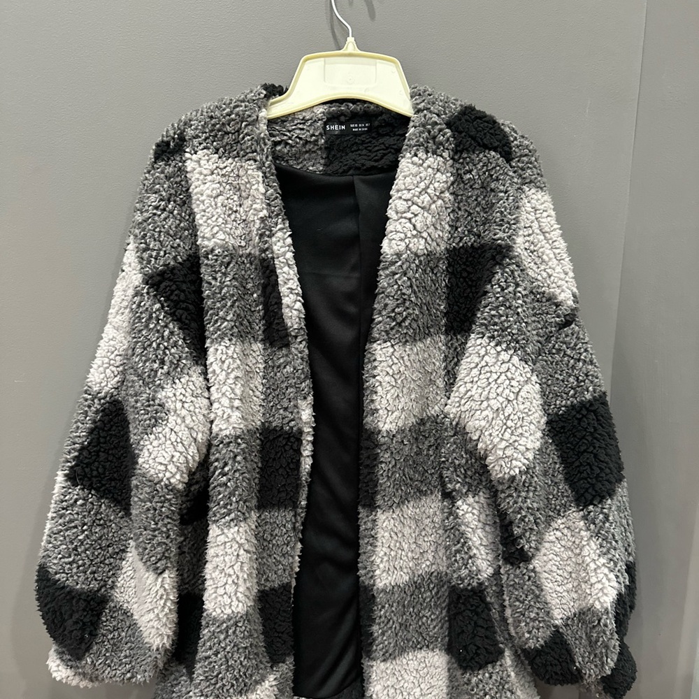 Plaid Black and Gray Women's Jacket